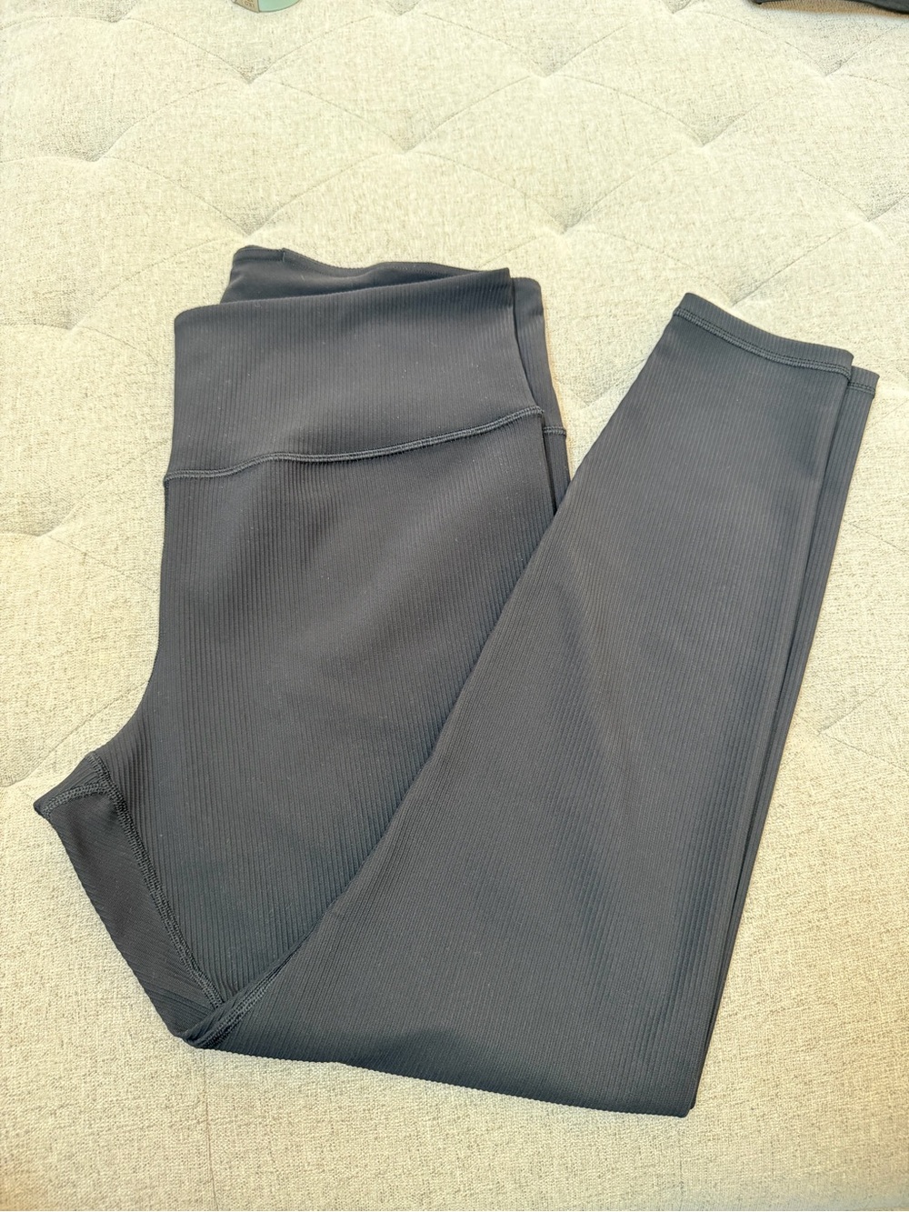 EUC ATHLETA XL BLACK ELATION RIB TIGHT LEGGING RIBBED LEGGINGS